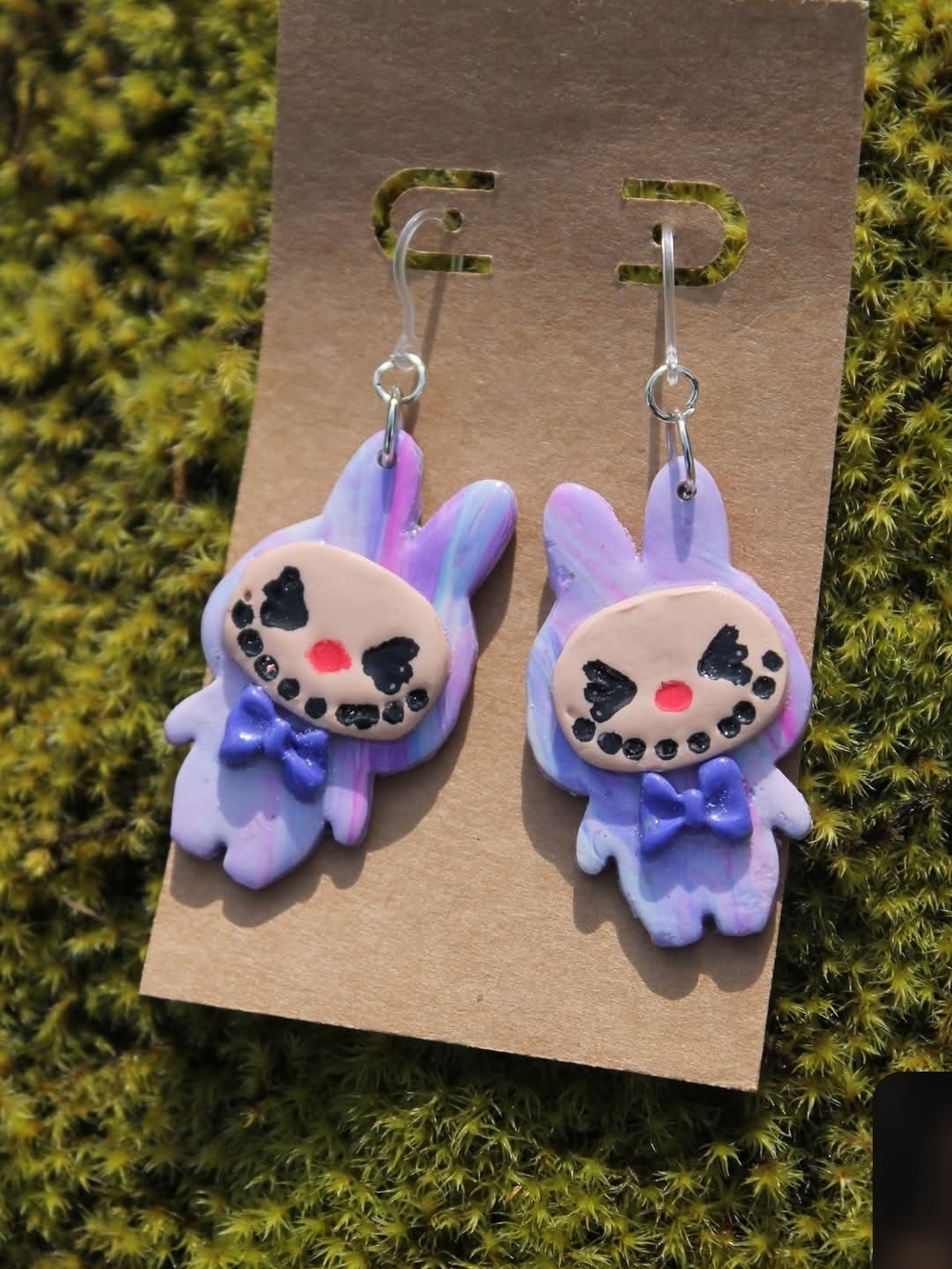 Purple Bunny LaBuBu Dangle Earrings Handmade By Me